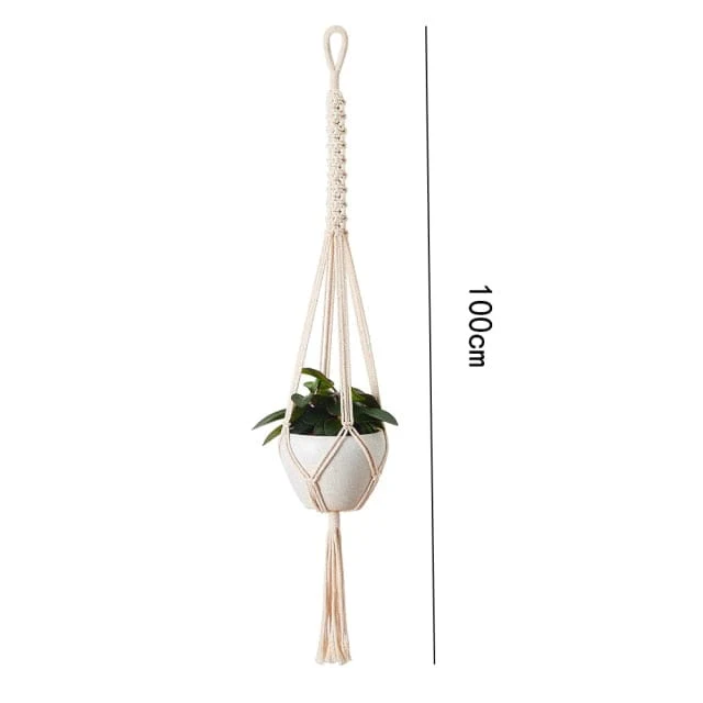 Porte Plante Suspendu en Macramé "Eguzkia"