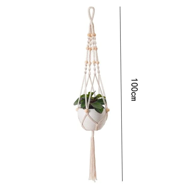 Porte Plante Suspendu en Macramé "Eguzkia"