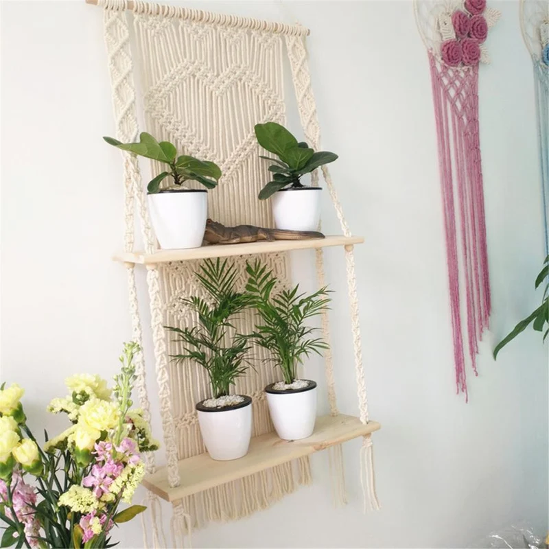 Porte plante en Macramé mural "Berdea"
