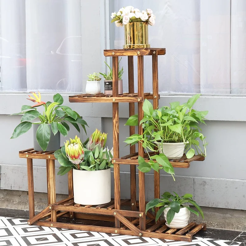Porte Plante en Bois 5 Niveaux "Oïhan"