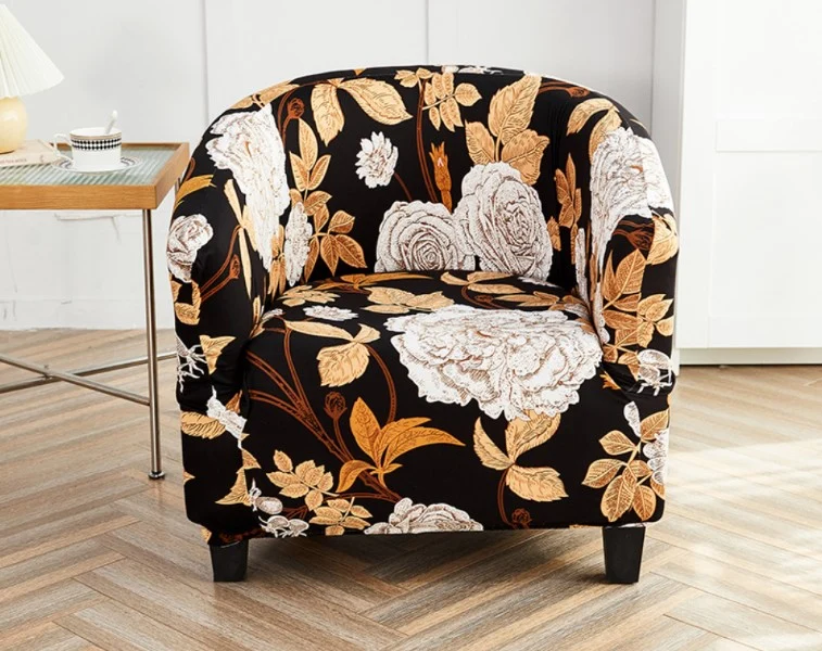 Housse fauteuil Cabriolet Fleurie Marron