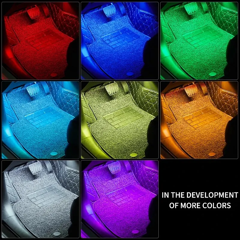 Éclairage d'Ambiance LED 8 Couleurs Télécommande Voiture
