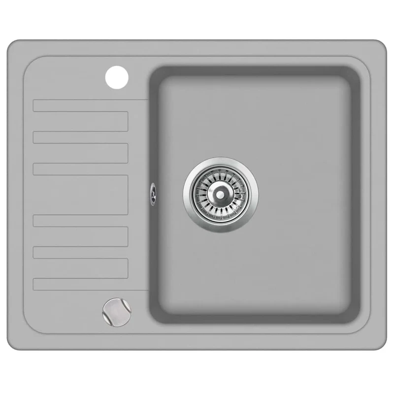 Évier de cuisine en granit bac unique 57,5 x 46 cm gris 02_0002322