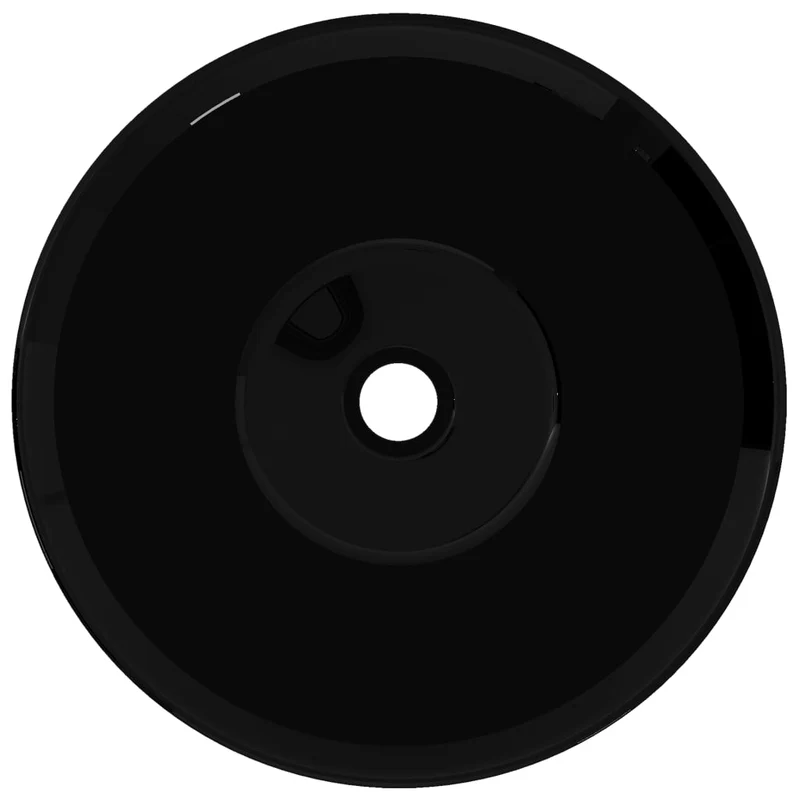 Vasque rond céramique 42 cm pour salle de bain noir 02_0002502