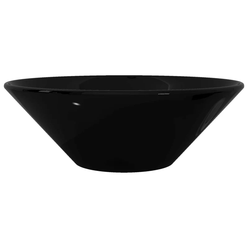 Vasque rond céramique 42 cm pour salle de bain noir 02_0002502