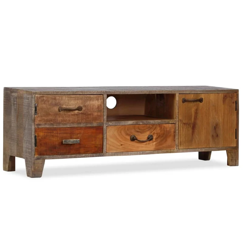 Meuble télé buffet tv télévision design pratique bois massif vintage 118 cm 2502184