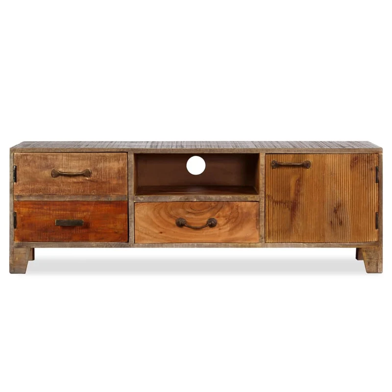 Meuble télé buffet tv télévision design pratique bois massif vintage 118 cm 2502184