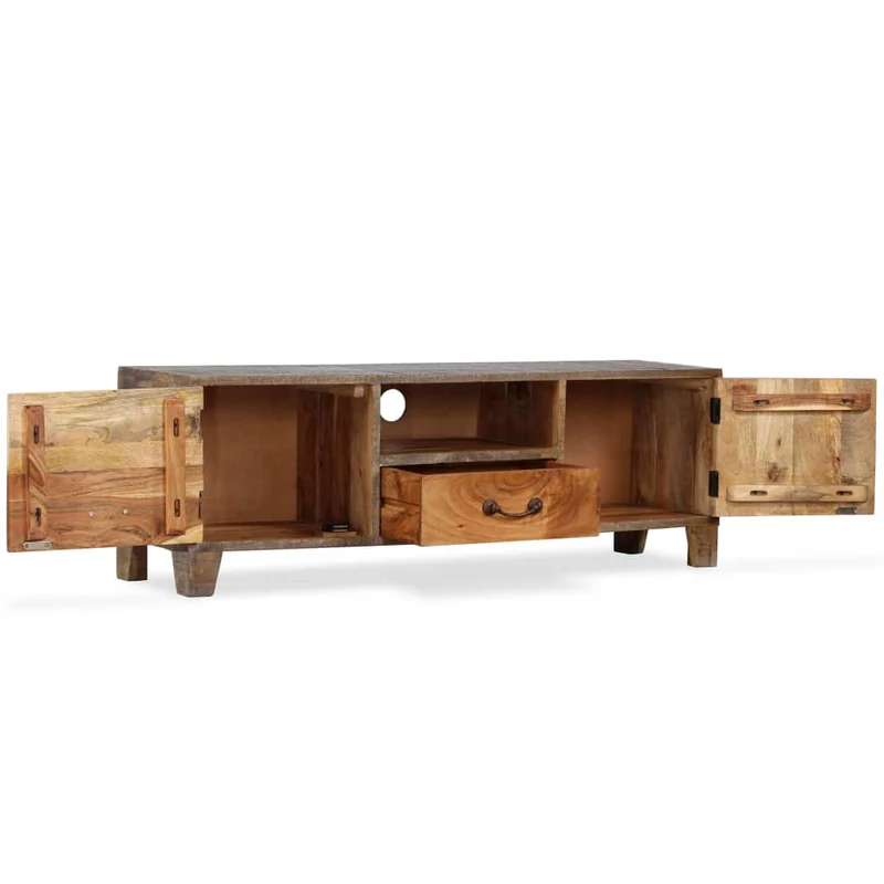 Meuble télé buffet tv télévision design pratique bois massif vintage 118 cm 2502184