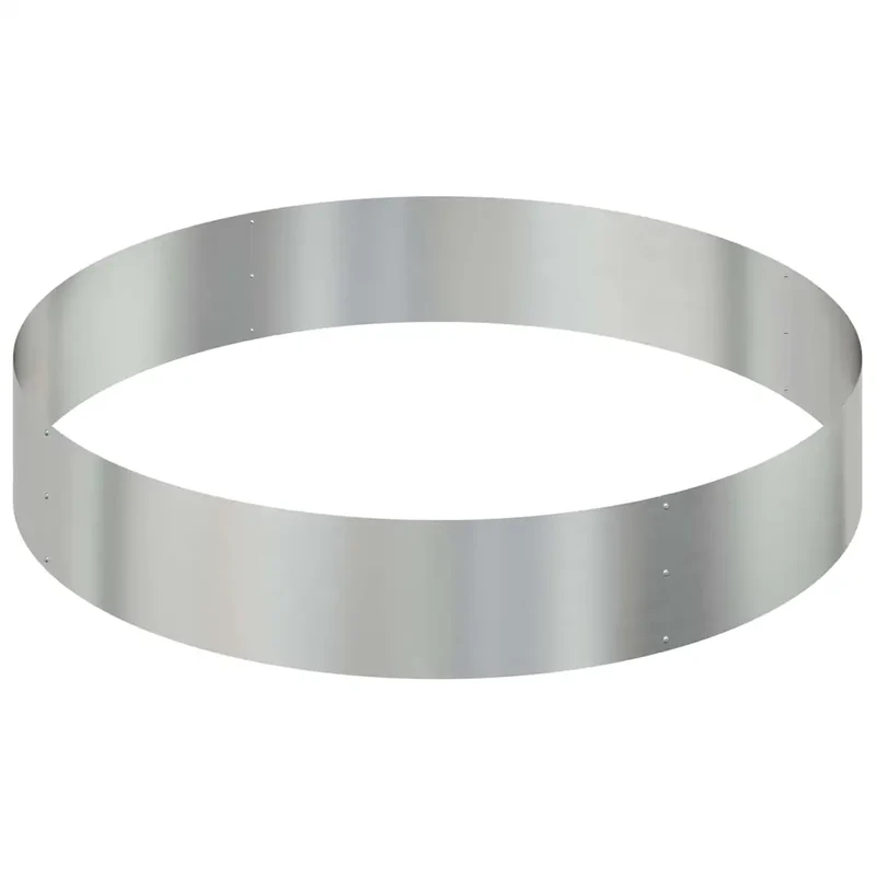 Cache-pot de jardin rond moderne extérieur 120 x 120 x 20 cm en acier galvanisé argent 02_0052283