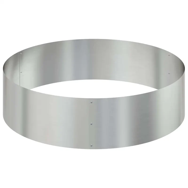 Cache-pot de jardin rond moderne extérieur 120 x 120 x 20 cm en acier galvanisé argent 02_0052283