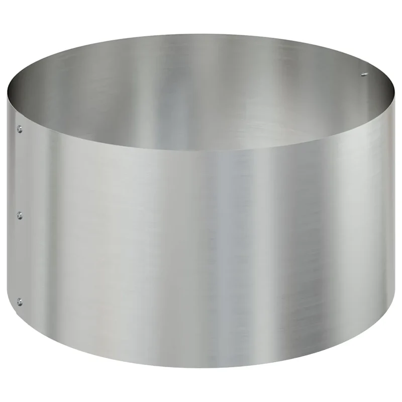 Cache-pot de jardin rond moderne extérieur 120 x 120 x 20 cm en acier galvanisé argent 02_0052283