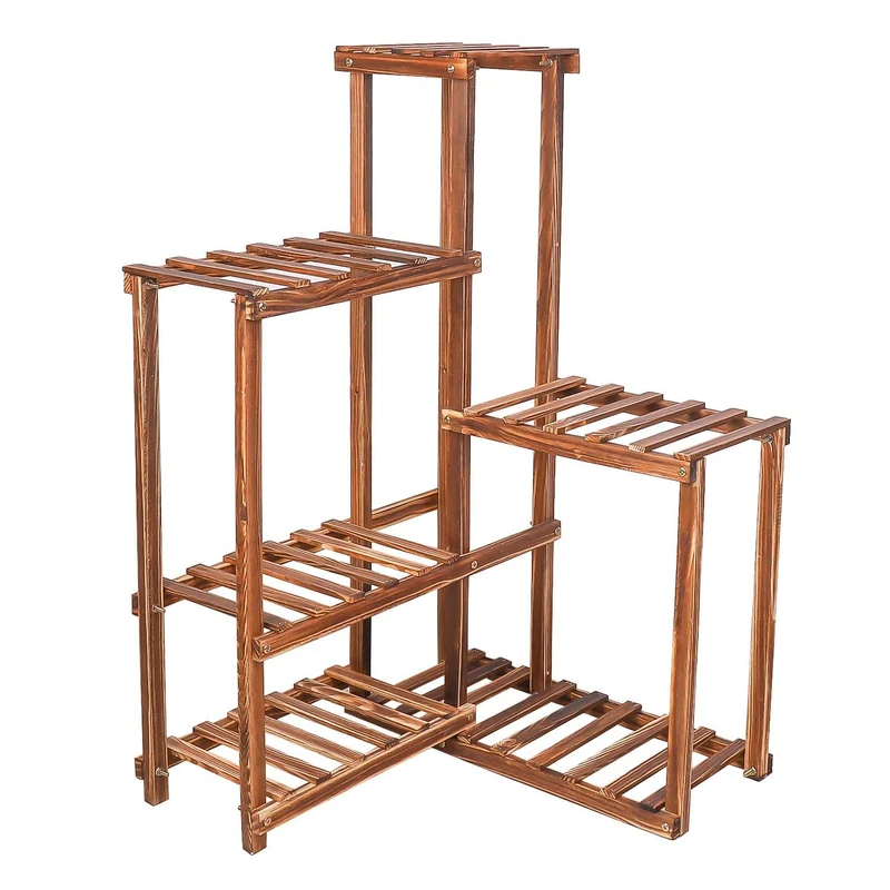 Porte Plante d'Angle en Bois "Angelua"