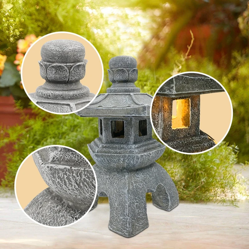 Lanterne Japonaise Solaire pour Jardin Apaisant