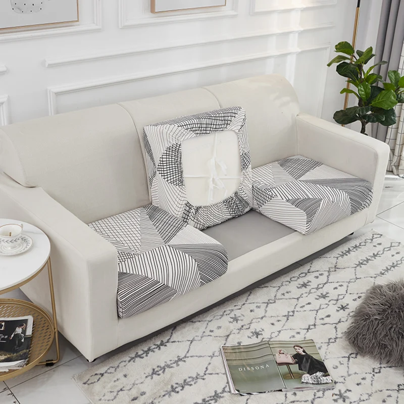 Housse de Coussin Canapé Géométrique Gris