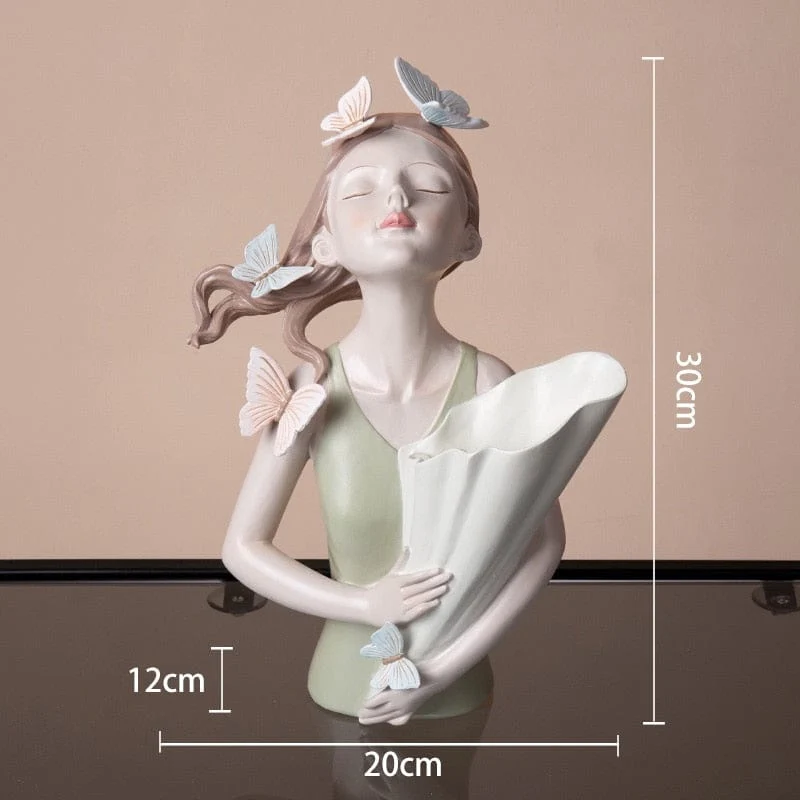 Vase en Céramique "La Jeune Fille aux Papillons"
