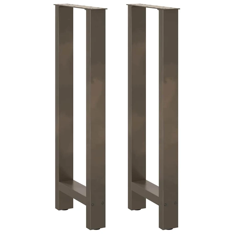 Lot de 2 pieds de table de bar en acier naturel 40 x 100 cm robustes et esthétiques modernes en acier naturel 02_0057579