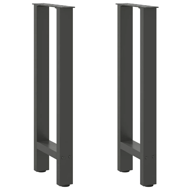 Lot de 2 pieds de console modernes 38 x 73 cm avec niveleurs réglables en acier anthracite 02_0057538