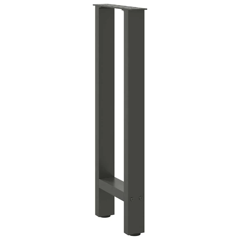 Lot de 2 pieds de console modernes 38 x 73 cm avec niveleurs réglables en acier anthracite 02_0057538