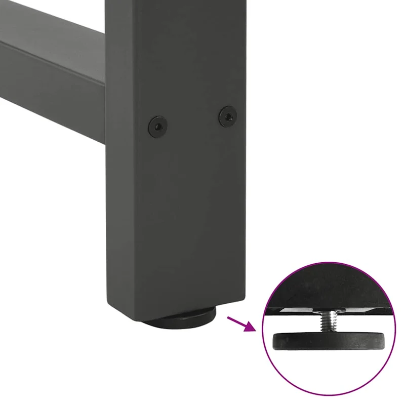 Lot de 2 pieds de console modernes 38 x 73 cm avec niveleurs réglables en acier anthracite 02_0057538