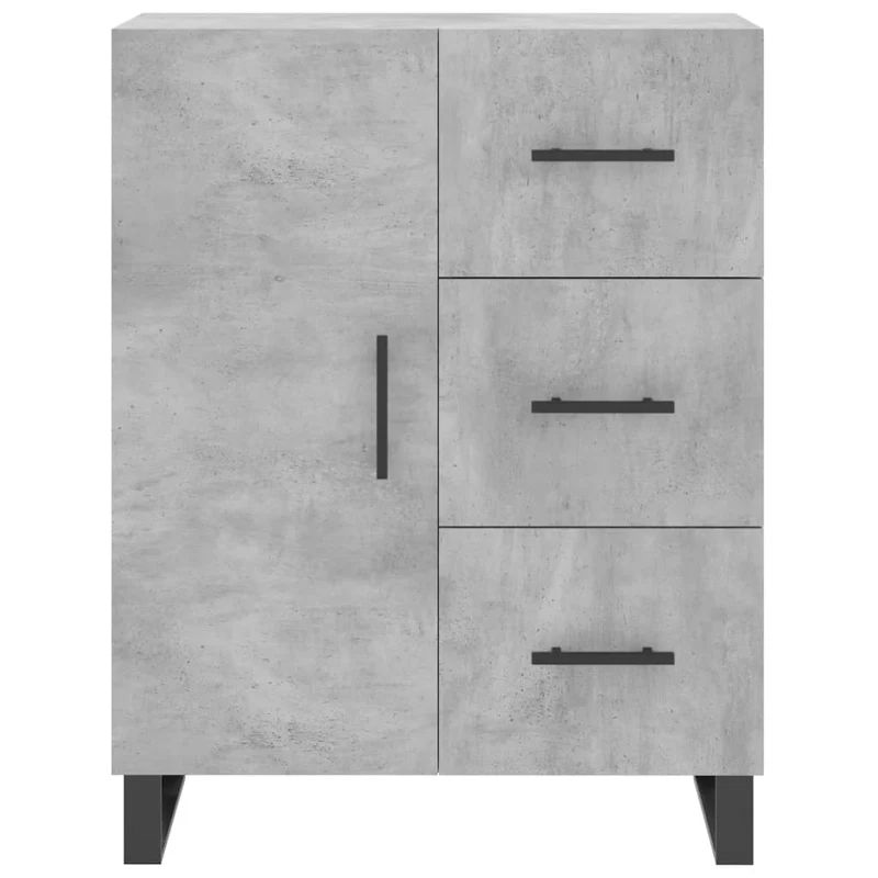 Buffet bahut commode armoire meuble de rangement organisateur cuisine salle de séjour salon haut 69,5 x 34 x 180 cm bois d'ingénierie gris 02_0034604