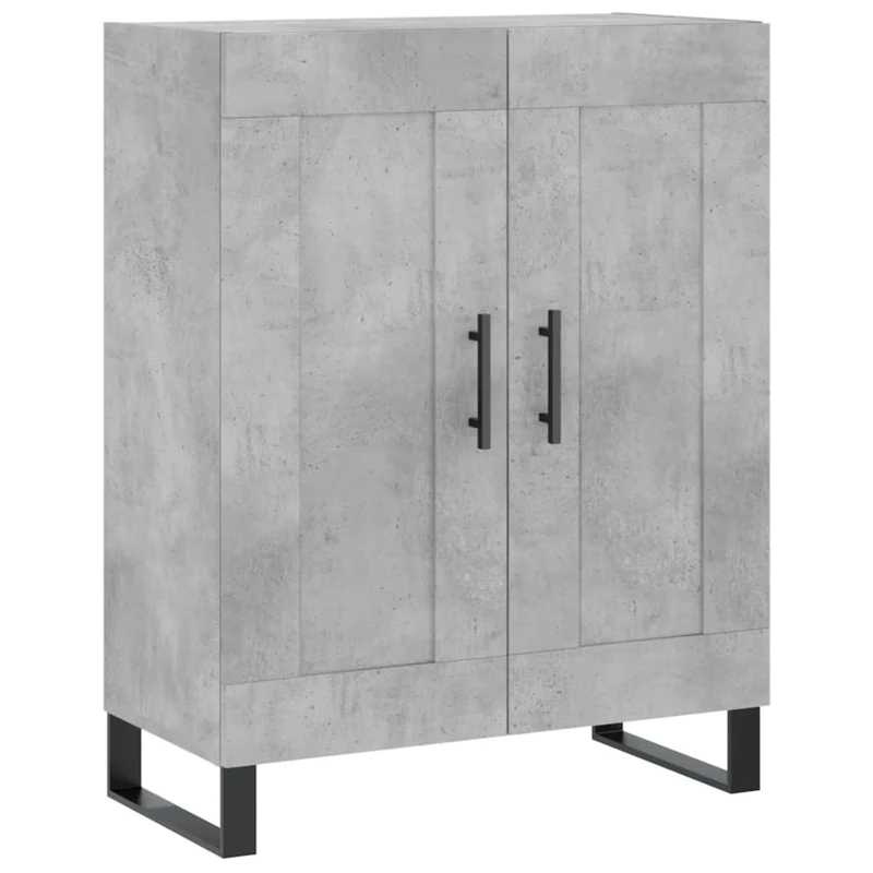 Buffet bahut commode armoire meuble de rangement organisateur cuisine salle de séjour salon 69,5 x 34 x 90 cm bois d'ingénierie gris 02_0032060
