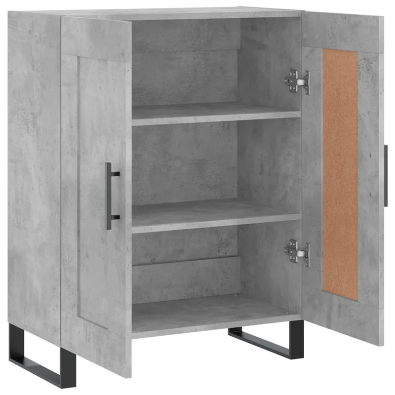 Buffet bahut commode armoire meuble de rangement organisateur cuisine salle de séjour salon 69,5 x 34 x 90 cm bois d'ingénierie gris 02_0032060