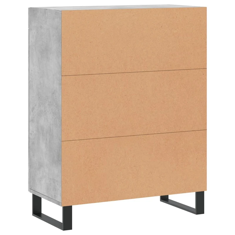 Buffet bahut commode armoire meuble de rangement organisateur cuisine salle de séjour salon 69,5 x 34 x 90 cm bois d'ingénierie gris 02_0032060
