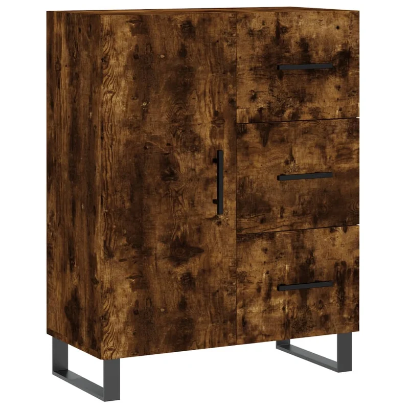 Buffet bahut commode armoire meuble de rangement organisateur cuisine salle de séjour salon 69,5 x 34 x 90 cm bois d'ingénierie marron 02_0031069
