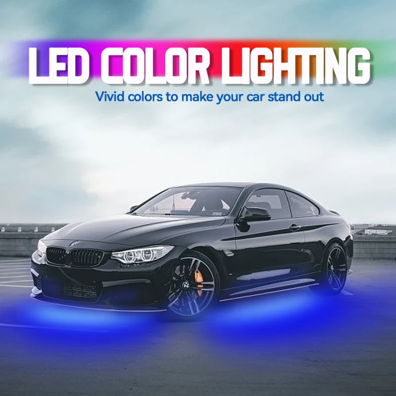 Éclairage d'Ambiance Néon RGB Flexible Sous Châssis Voiture