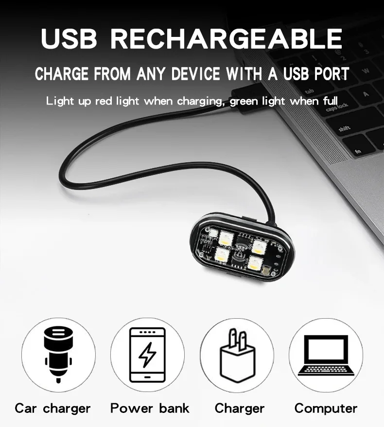 Éclairage d'Ambiance LED Sans Fil Rechargeable Voiture RGB