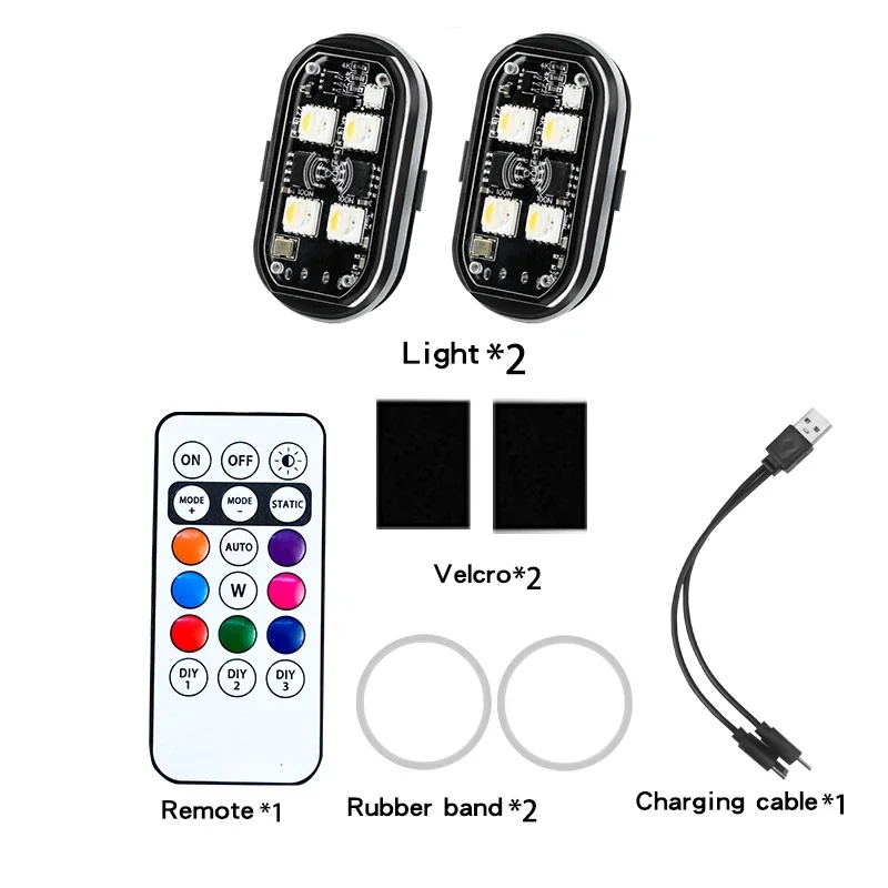 Éclairage d'Ambiance LED Sans Fil Rechargeable Voiture RGB