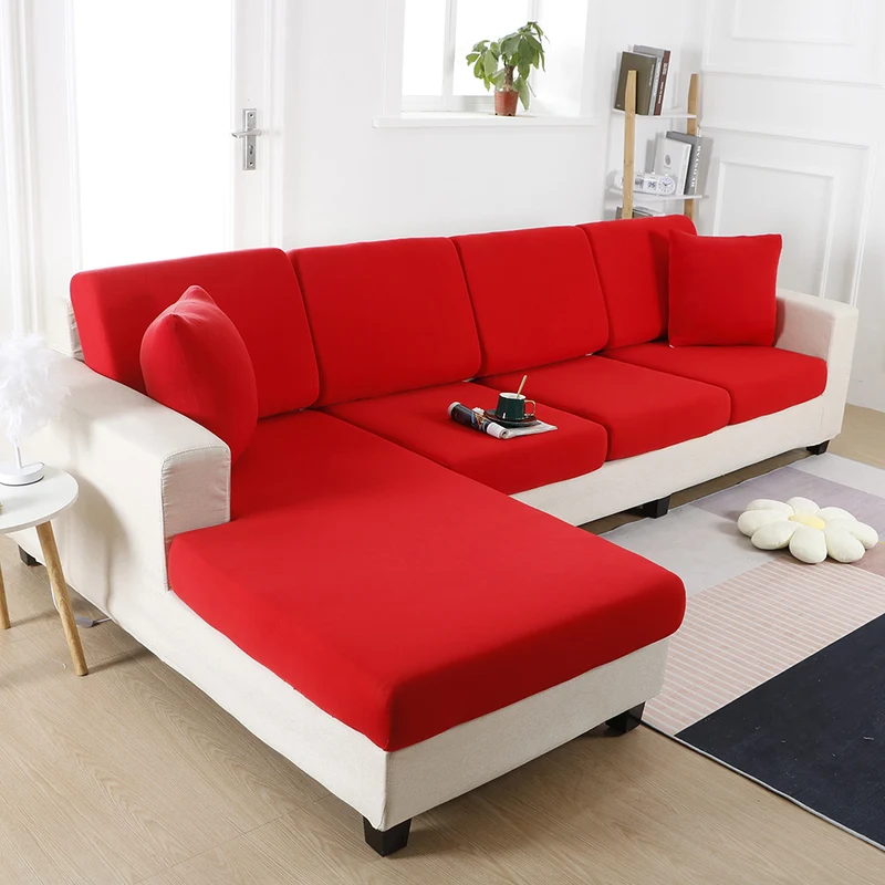 Housse de Coussin Canapé Extensible Rouge