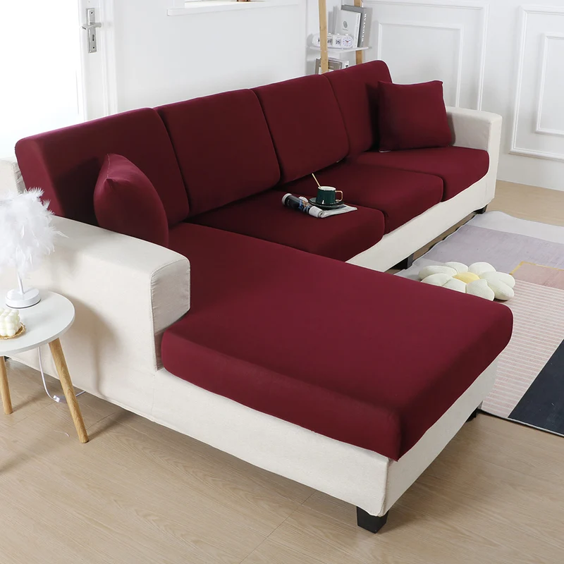 Housse de Coussin Canapé Extensible Bordeaux
