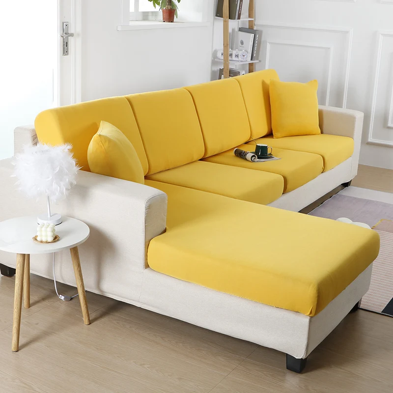 Housse de Coussin Canapé Extensible Jaune