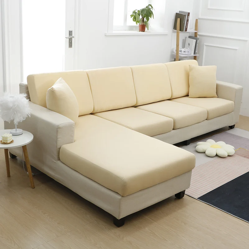 Housse de Coussin Canapé Extensible Beige