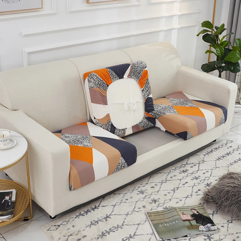 Housse de Coussin Canapé Géométrique Orange