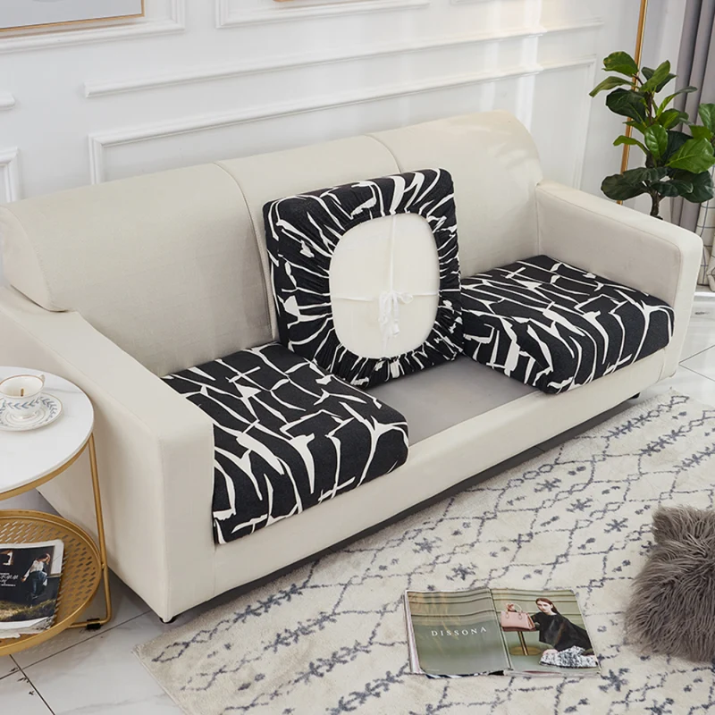 Housse de Coussin Canapé Imprimé Noir