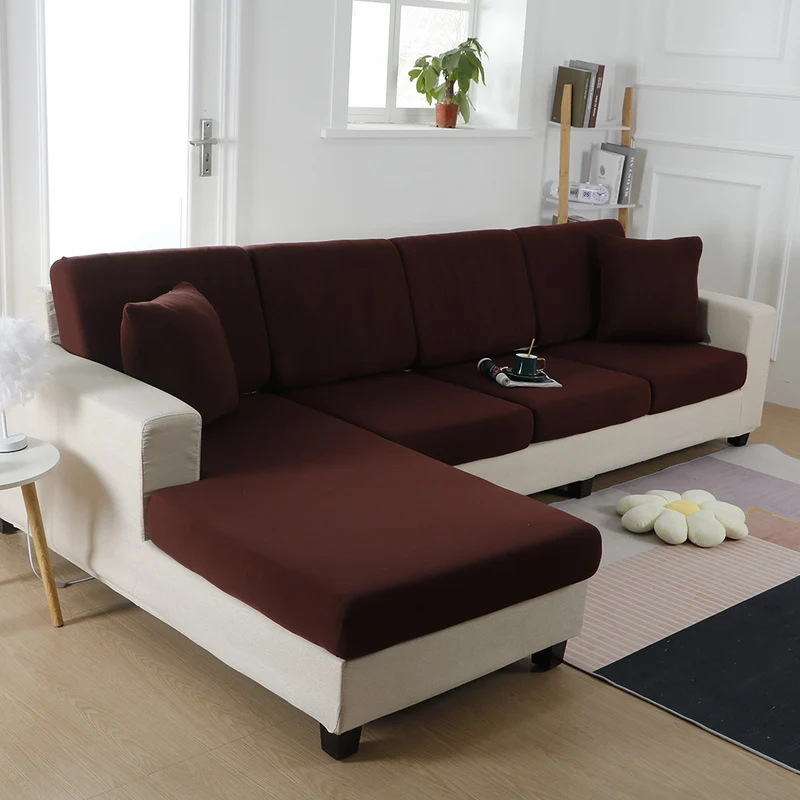 Housse de Coussin Canapé Extensible Marron