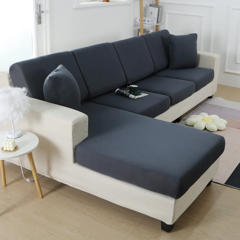 Housse de Coussin Canapé Extensible Grise