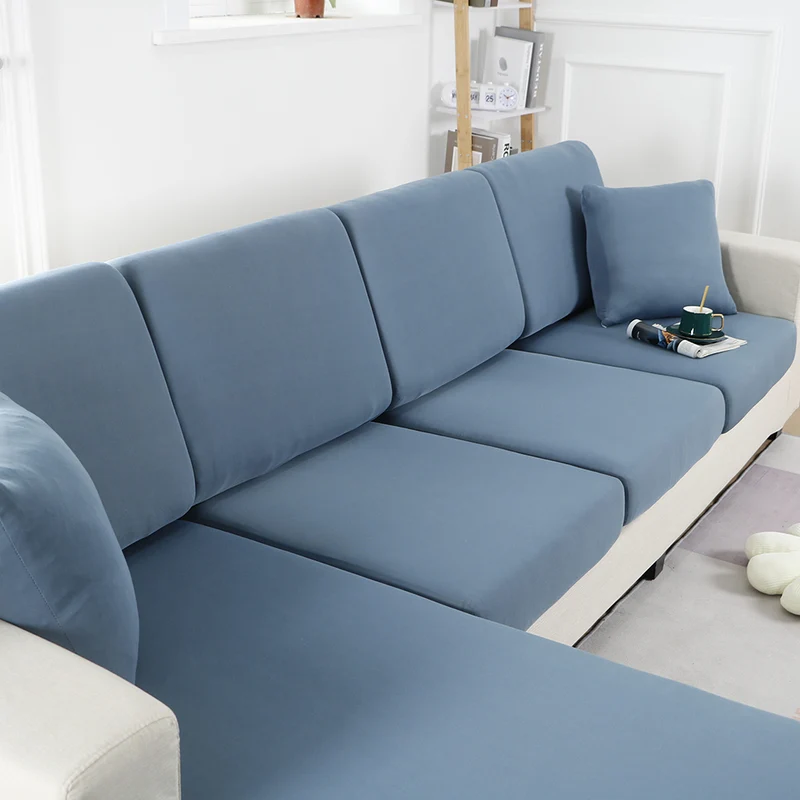 Housse de Coussin Canapé Extensible Bleu Gris