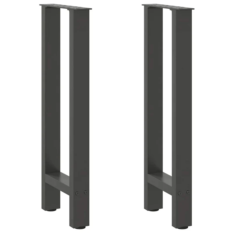 Lot de 2 pieds de console robustes réglables 28 x 72-73 cm esthétique moderne en acier anthracite 02_0057534
