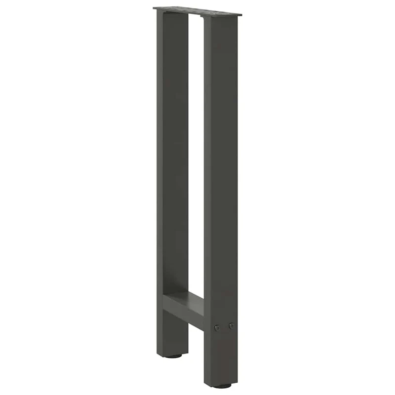 Lot de 2 pieds de console robustes réglables 28 x 72-73 cm esthétique moderne en acier anthracite 02_0057534