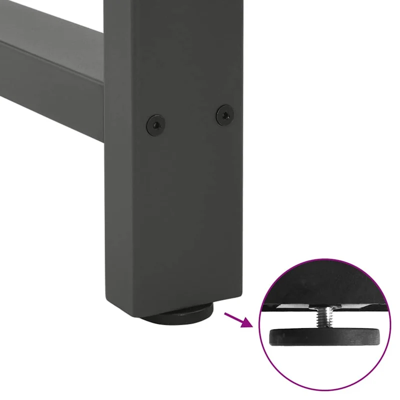 Lot de 2 pieds de console robustes réglables 28 x 72-73 cm esthétique moderne en acier anthracite 02_0057534