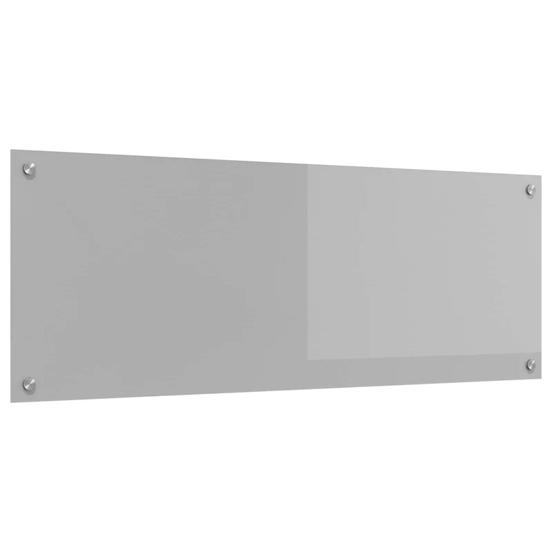 Dosseret de cuisine moderne 110 x 40 cm facile à installer résistant à la chaleur design épuré en verre trempé gris clair 02_0058479