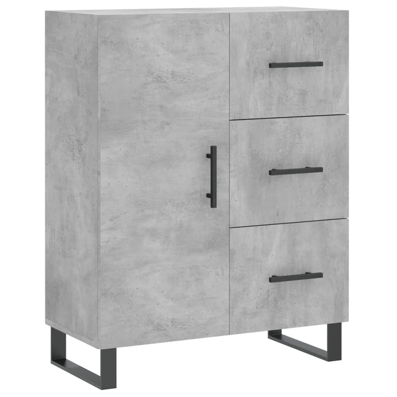Buffet bahut commode armoire meuble de rangement organisateur cuisine salle de séjour salon 69,5 x 34 x 90 cm bois d'ingénierie gris 02_0032047