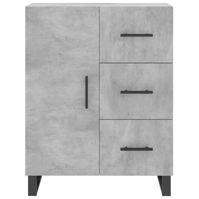 Buffet bahut commode armoire meuble de rangement organisateur cuisine salle de séjour salon haut 69,5 x 34 x 180 cm bois d'ingénierie gris 02_0034563