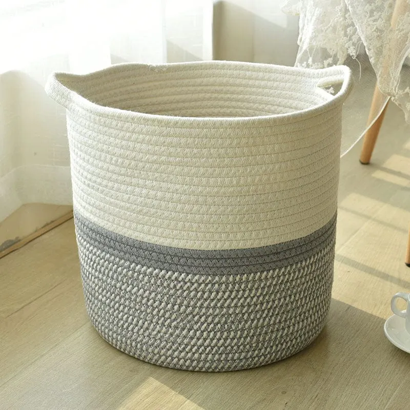 Panier Cache Pot en Jute et Coton