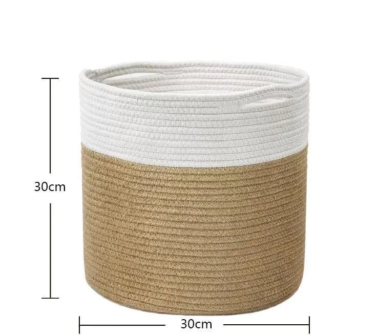 Panier Cache Pot en Jute et Coton