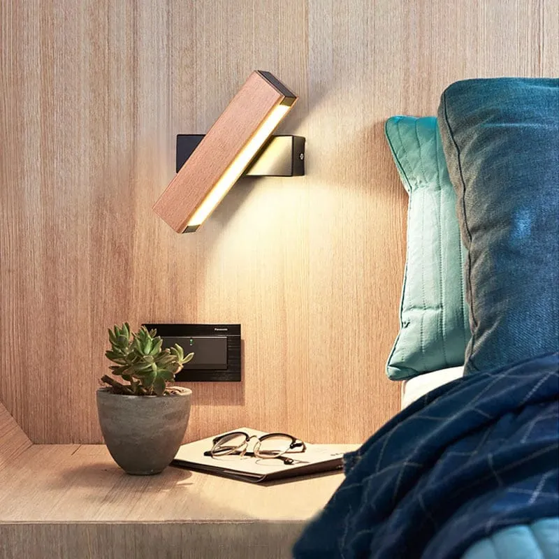 Applique murale Rotative en Bois Massif