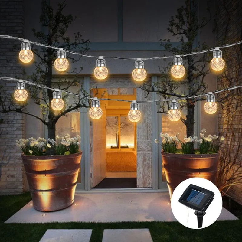 Guirlande Guinguette Solaire avec Ampoules en Suspension